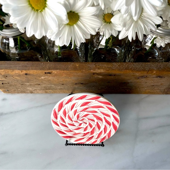 Bath & Body Works Home•Vintage Christmas 1998•Festive Ceramic Trivet•Peppermint - Picture 6 of 8